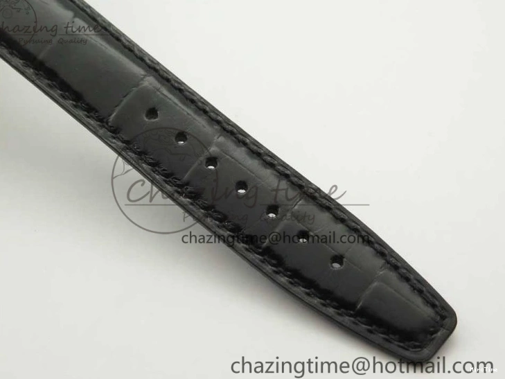 MIROTIME 0808 Portofino Automatic SS FKF 1:1 Best Edition White Dial RG Markers on Black Leather Strap A Stretchable 7141